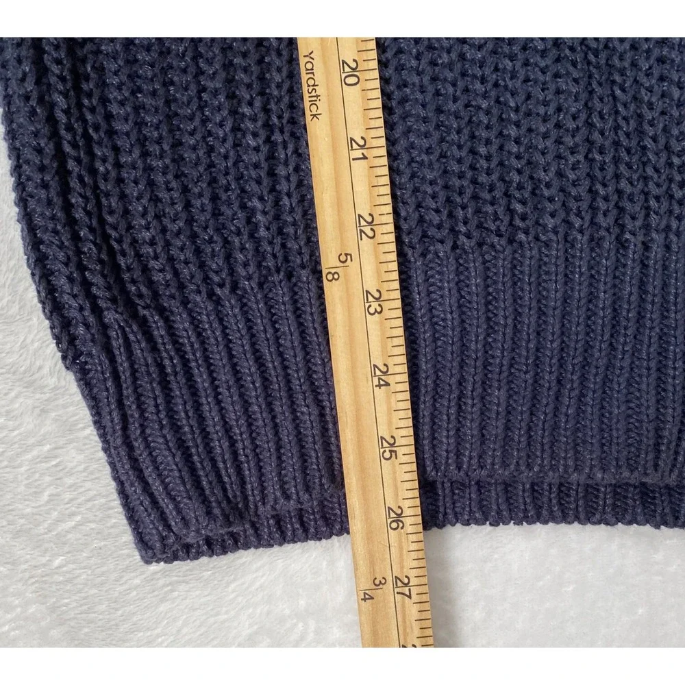 Polo Ralph Lauren Mens Navy Blue 100% Linen Shawl‎ Collar Shaker Knit Sweater L